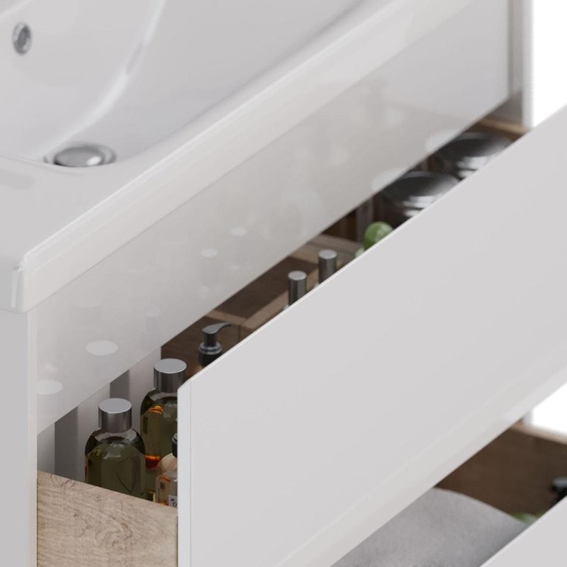 Тумба под раковину Lemark Combi 100 белая глянцевая