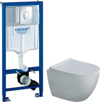 Комплект Унитаз подвесной Berges Okus 082127 с микролифтом + Инсталляция Grohe Rapid SL 38721001 3 в 1 с кнопкой смыва
