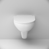 Комплект Унитаз подвесной AM.PM Gem C901700SC безободковый, с микролифтом + Инсталляция Pro I012704.9001 с клавишей Pro L, белый