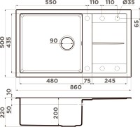 Комплект Мойка Omoikiri Sumi 86 белая + Измельчитель Nagare 750