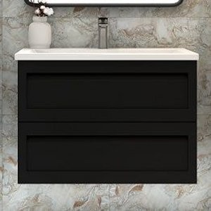 Тумба под раковину Art&Max Platino 90, подвесная, черная матовая