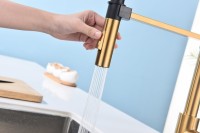 Смеситель для кухни Paulmark Halt Ha214021-BG брашированное золото, с гибким изливом