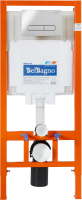 Комплект Унитаз подвесной BelBagno Acqua BB340CHR крышка BB2020SC, безободковый, с микролифтом + Система инсталляции для унитазов BelBagno BB002-80 с