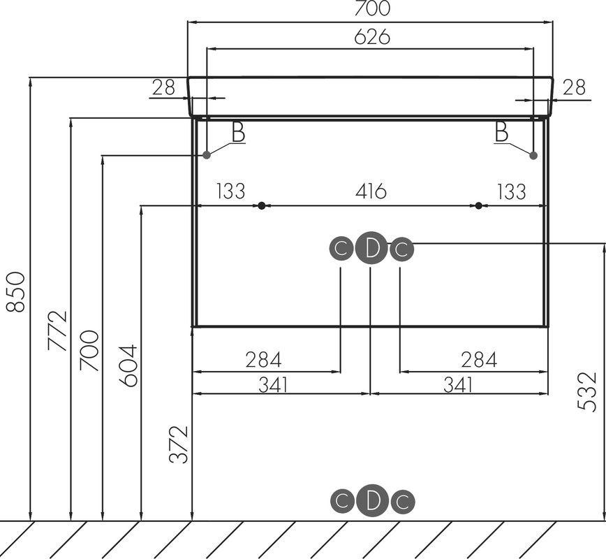 Мебель для ванной комнаты AQUATON Асти 70 белая