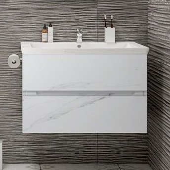 Тумба под раковину Art&Max Techno подвесная, 90, монти мрамор