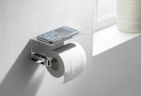 Держатель туалетной бумаги AQUATEK Либра AQ4929CR с полкой для телефона, хром