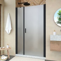 Душевая дверь в нишу Vegas Glass EP-F-2 Novo 155 02М 10 R профиль черный матовый, стекло сатин
