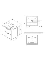 Тумба под раковину без столешницы Ravak Classic II SD 70 глянцевая белая, серая