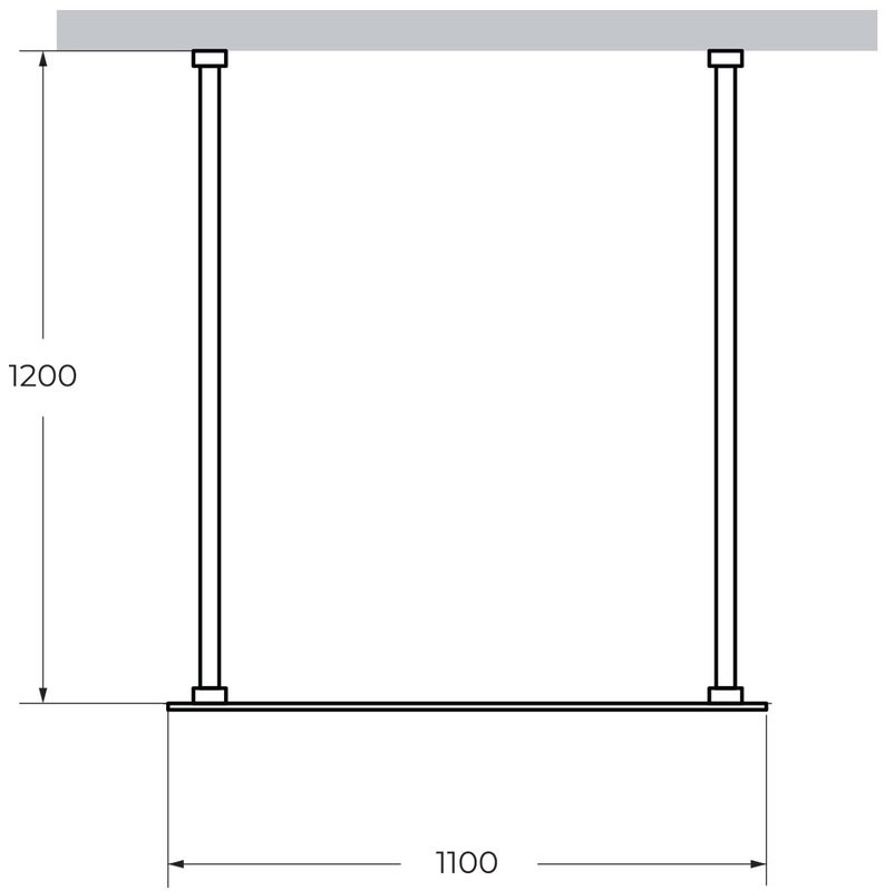 Душевая перегородка Cezares Liberta -L-2-110-120-C-NERO профиль черный, стекло прозрачное