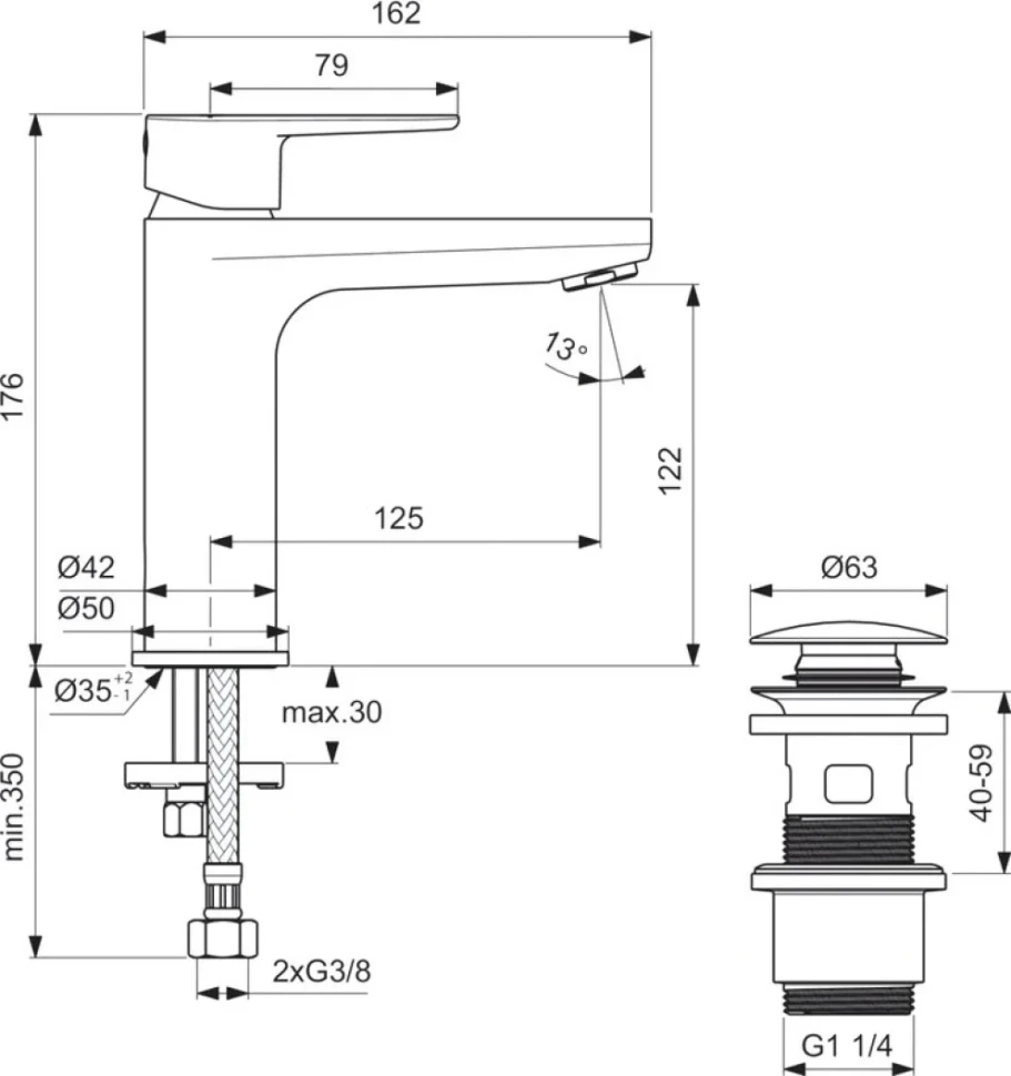 Смеситель Ideal Standard Cerafine O BD131RO rose