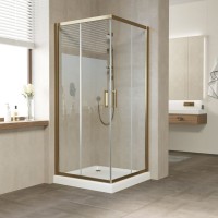 Душевой уголок Vegas Glass ZA Tur Novo 80 05 01 профиль бронза, стекло прозрачное