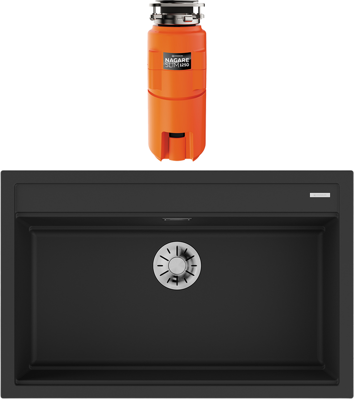 Комплект Мойка Omoikiri Kitagawa 79-LB-GB графит + Измельчитель Nagare slim 1250