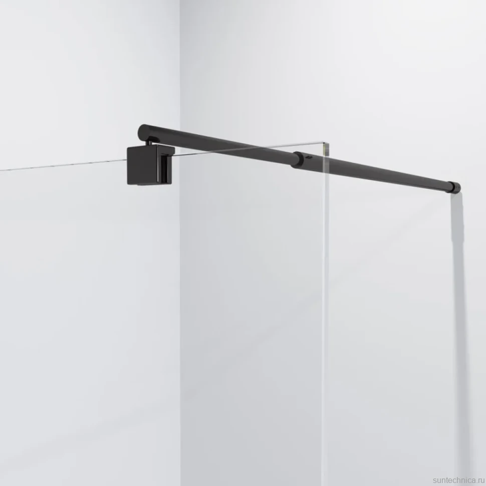 Душевая перегородка Niagara Nova NG-681-11 BLACK 110x195 профиль черный, стекло прозрачное