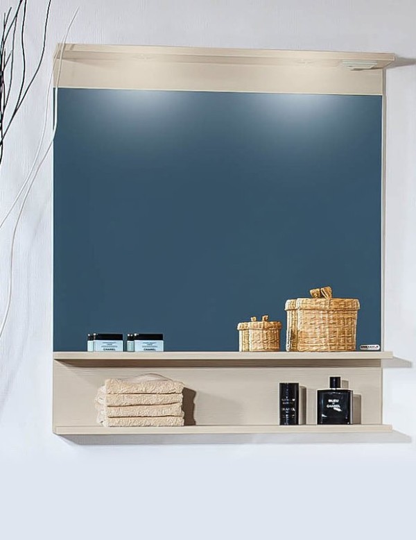 Зеркало Бриклаер Чили Чили 80 светлая лиственница С, с подсветкой и полкой