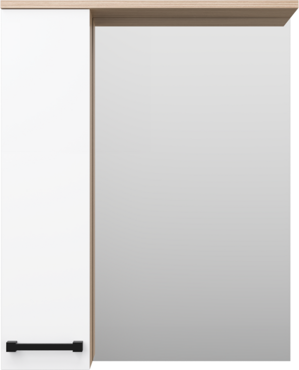 Зеркало Misty Крафт L 60 белое, светлое дерево