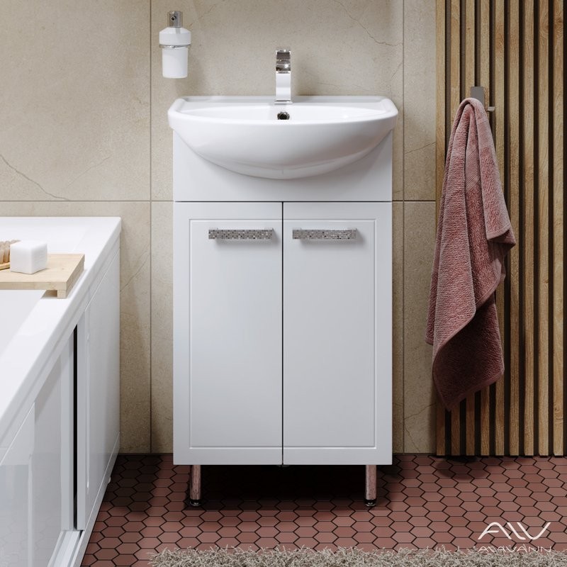 Тумба под раковину без столешницы Alavann Vittoria 50 напольная, белая