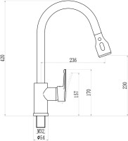 Смеситель для кухни Savol S-002801
