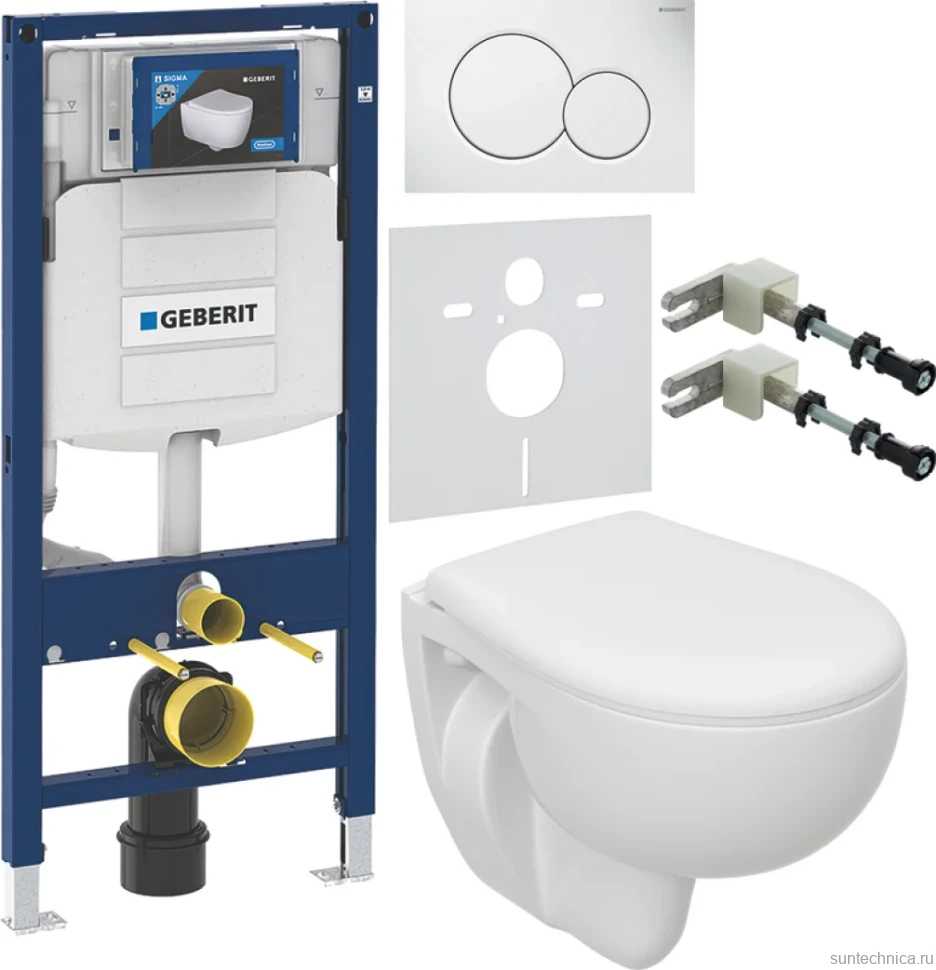 Комплект Унитаз подвесной Seramiksan Natura + Крышка + Инсталляция Geberit Duofix UP 320 111.300.00.5 + Кнопка Sigma 01 115.770.11.5 белая + Крепления 111.815.00.1 к стене + Звукоизоляция