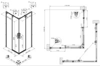 Душевой уголок Vincea Ultima VSS-7UL8090CL 80х90 см, профиль хром, стекло прозрачное
