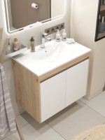 Тумба с раковиной Teymi Netta 75 дуб, белая