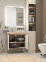 Тумба с раковиной Teymi Netta 75 дуб, белая