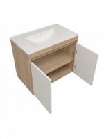 Тумба с раковиной Teymi Netta 75 дуб, белая
