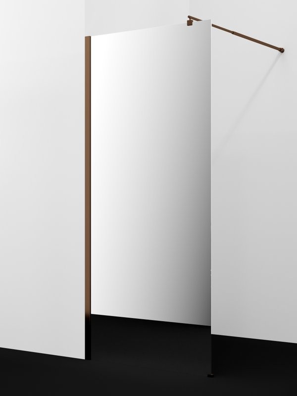 Душевая перегородка Wasserkraft Rur 30W 100 см, профиль розовое золото, стекло зеркальное