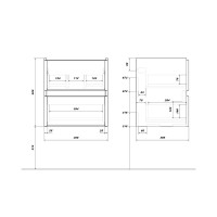 Тумба под раковину без столешницы SanStar Graffa 50 подвесная, дуб вотан, графит софт