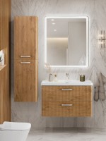 Тумба с раковиной BelBagno Due 80 ручки хром полированный, rovere nature