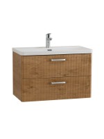 Тумба с раковиной BelBagno Due 80 ручки хром полированный, rovere nature
