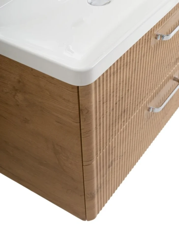 Тумба с раковиной BelBagno Due 80 ручки хром полированный, rovere nature