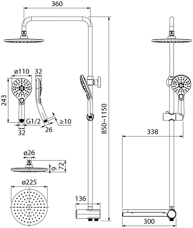 Душевая стойка IDDIS Ray RAYMS3Fi76