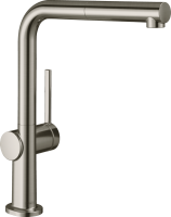 Комплект Смеситель Hansgrohe Talis M54 72808800 сталь + Фартук черный