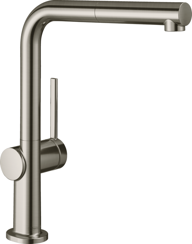 Комплект Смеситель Hansgrohe Talis M54 72808800 сталь + Фартук черный