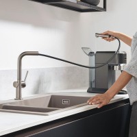 Комплект Смеситель Hansgrohe Talis M54 72808800 сталь + Фартук черный