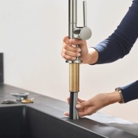 Комплект Смеситель Hansgrohe Talis M54 72808800 сталь + Фартук черный