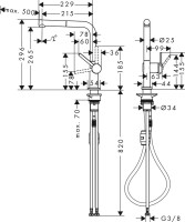 Комплект Смеситель Hansgrohe Talis M54 72808800 сталь + Фартук черный