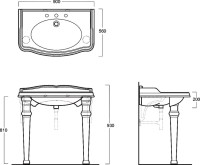 Раковина Simas Arcade AR 864 90 см, без кронштейнов