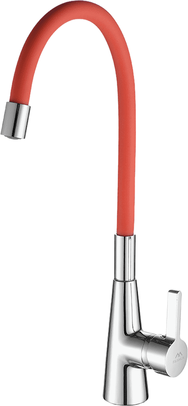 Смеситель для кухни Fashun A4153+B06 хром, красный