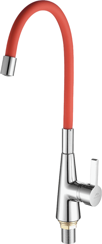 Смеситель для кухни Fashun A4153+B06 хром, красный