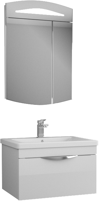 Мебель для ванной комнаты Owl 1975 Sjel подвесная, белый лак, 65