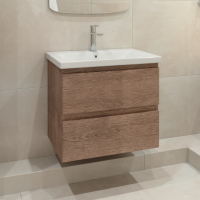 Тумба с раковиной Caprigo Forte 65 подвесная, светлый орех