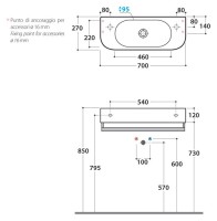 Раковина маленькая в туалет Globo Forty3 SCT70.BI*1dx 70 см