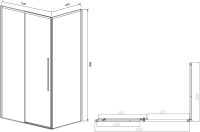 Душевой уголок Vincea Slim-N VSR-4SN8011CL 110х80 см, профиль хром