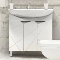 Тумба с раковиной SanStar Каскад 80 белая Тумба с раковиной SanStar Каскад 80 белая
