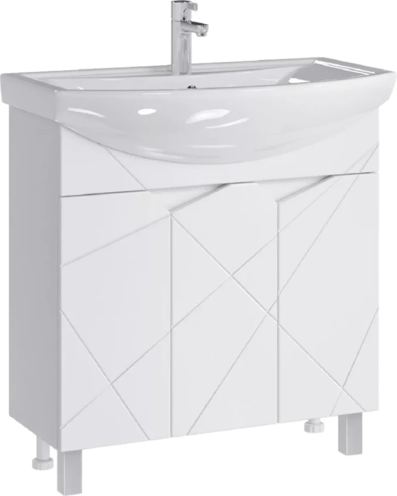 Тумба с раковиной SanStar Каскад 80 белая