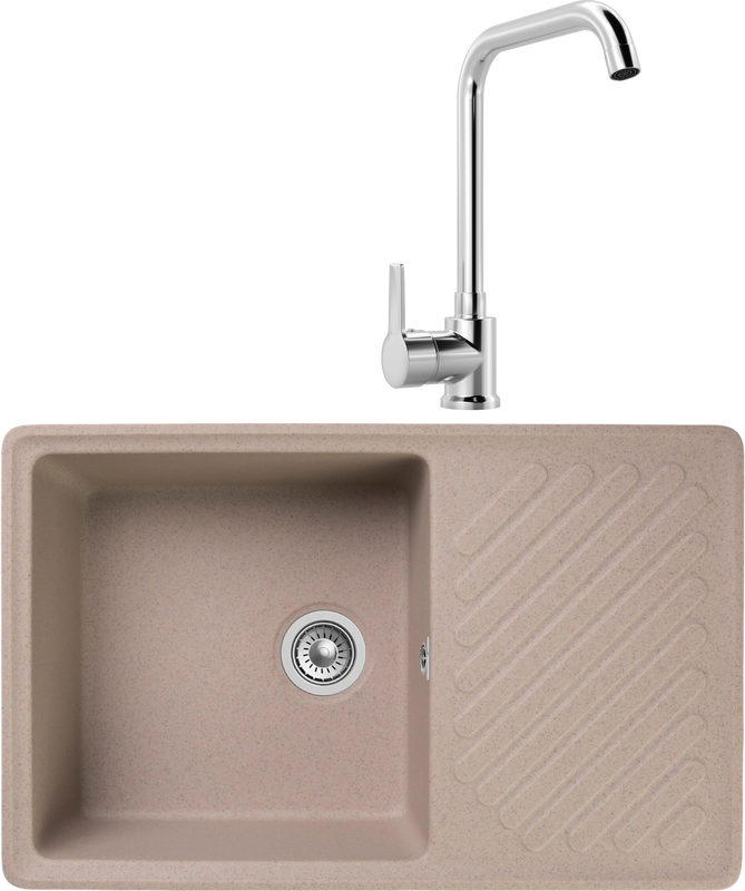 Комплект Мойка GranFest Quarz Z 52 песок + Смеситель MEGA Ege MG-PL10 хром