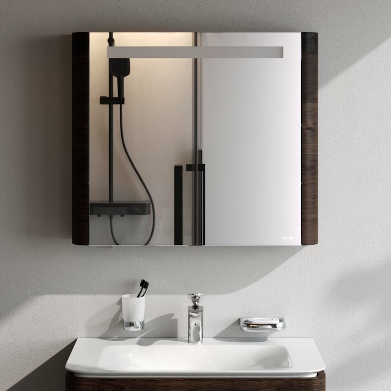 Зеркало-шкаф AM.PM Sensation 80 L табачный дуб