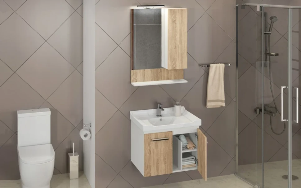 Зеркало Comforty Рига 60 дуб сонома