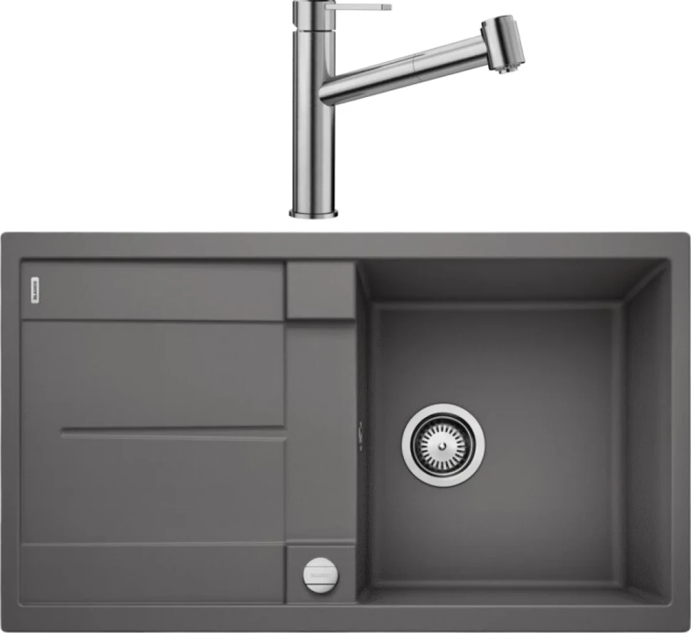 Комплект Мойка Blanco Metra 5S 518871 темная скала + Смеситель Ambis-S 523119